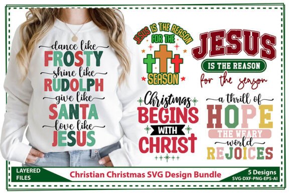 Christian Christmas SVG Design Bundle for T-Shirt Designs