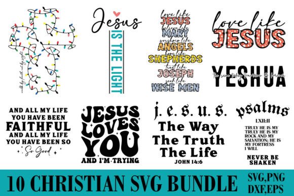Christian Svg Png Bundle for T-Shirt Designs