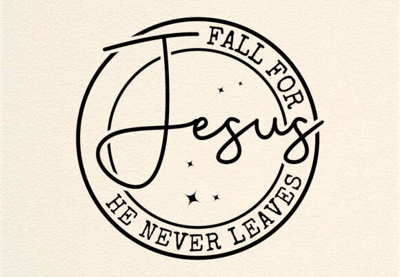Fall for Jesus Svg Png Round Sign T-Shirt Designs
