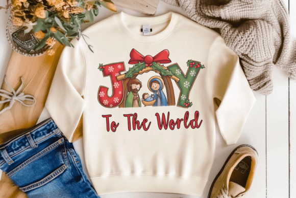 Joy to the World Christian Christmas Png T-Shirt Designs